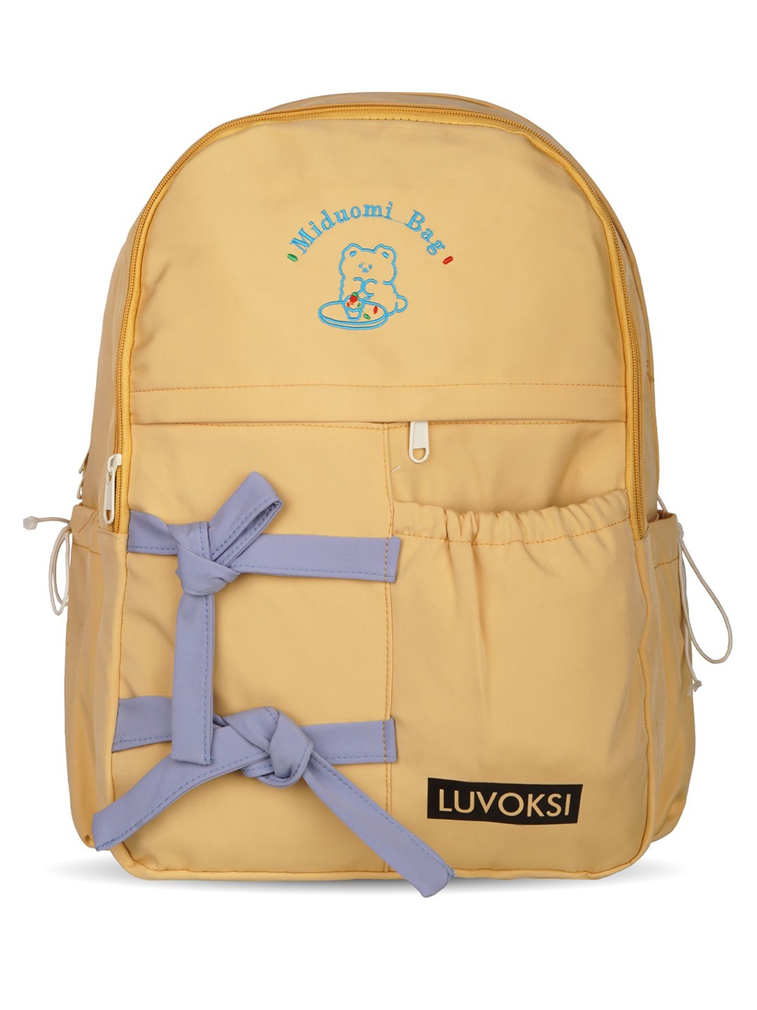 

Luvoksi Women Campus Comp Embroidered Backpack, Yellow