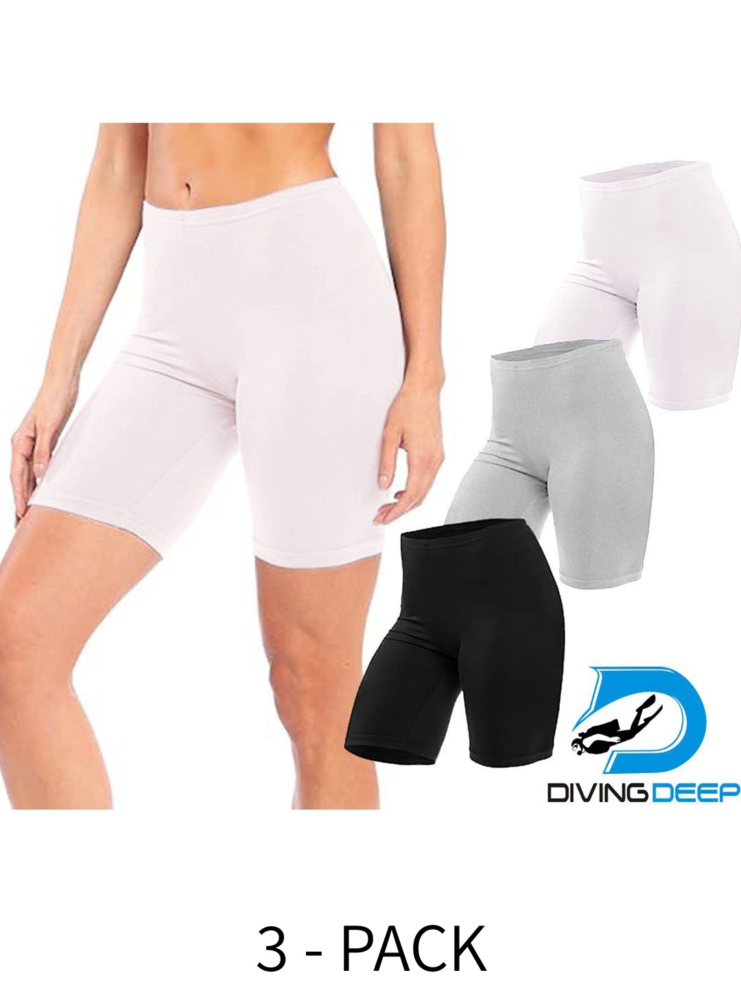 

Diving Deep Women Pack of 3 Cotton Boy Shorts Briefs, Assorted