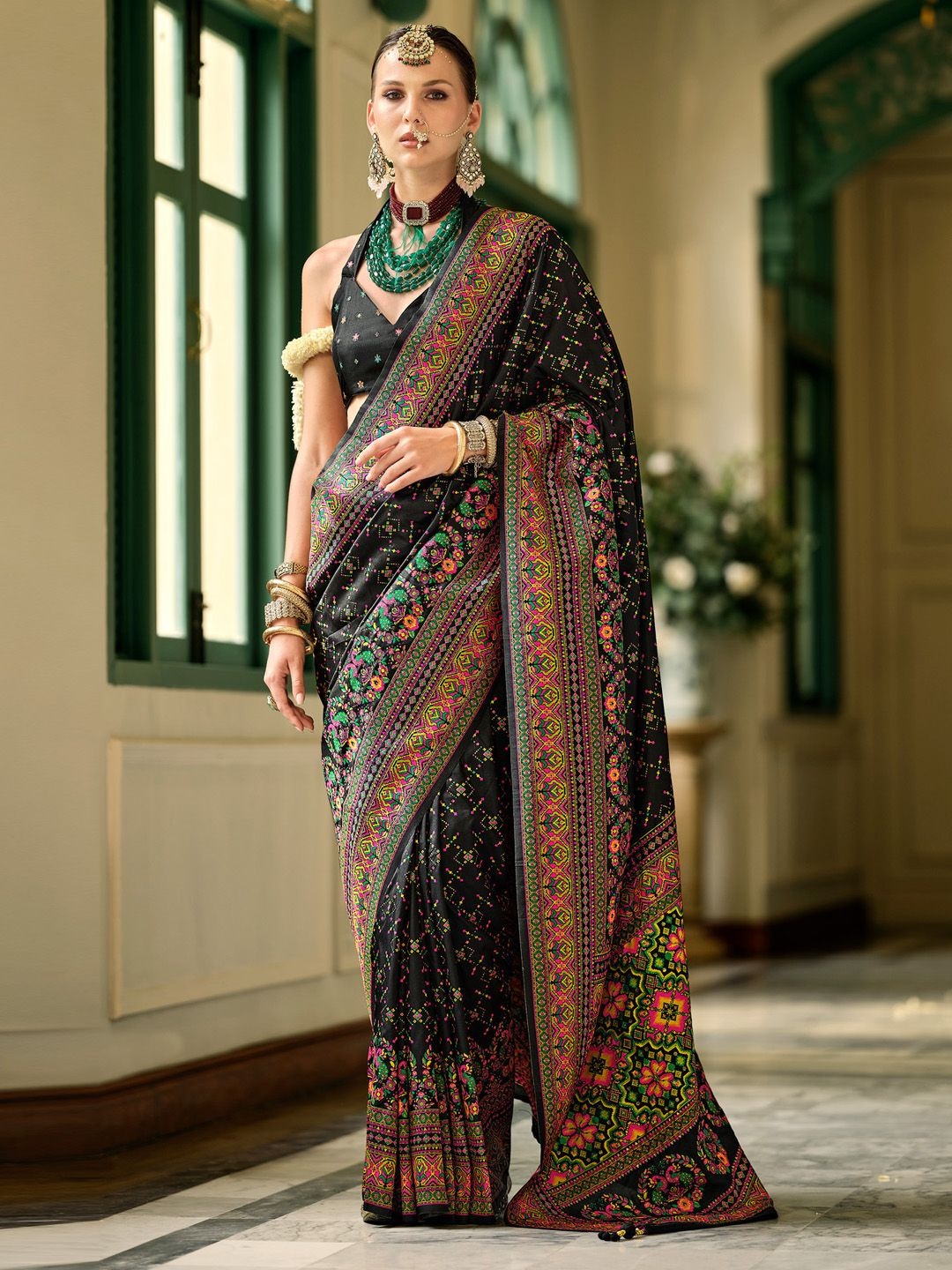 

Anouk Ethnic Motifs Banarasi Saree, Black
