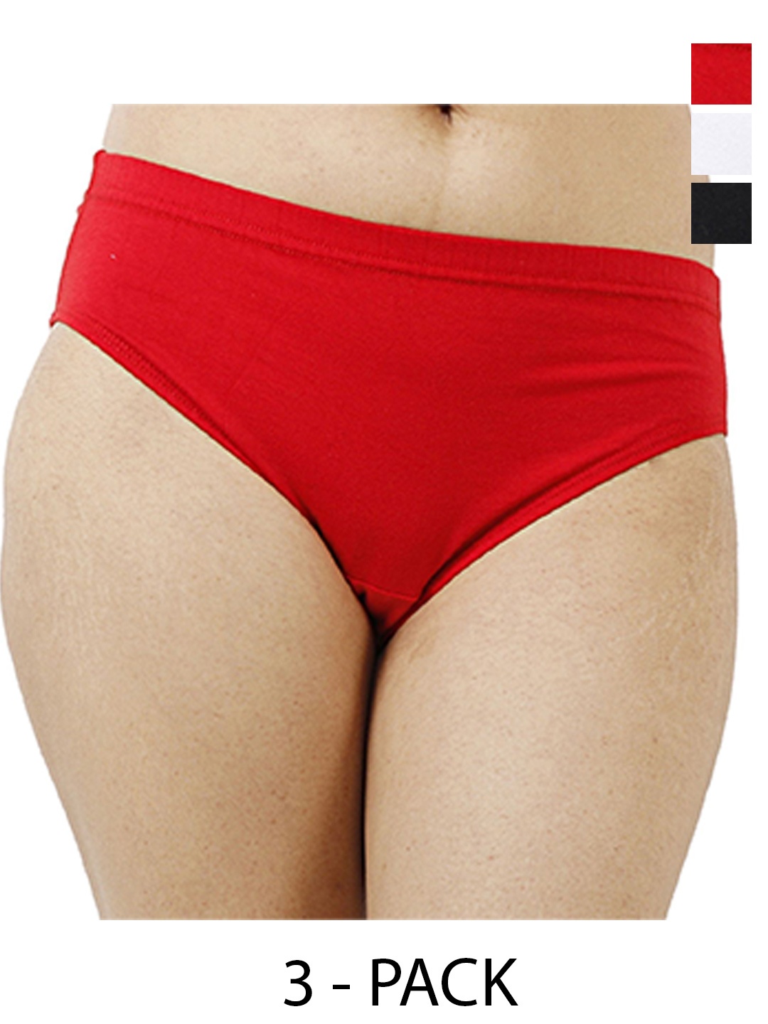 

Diving Deep Women Pack of 3 Hipster Briefs, Red