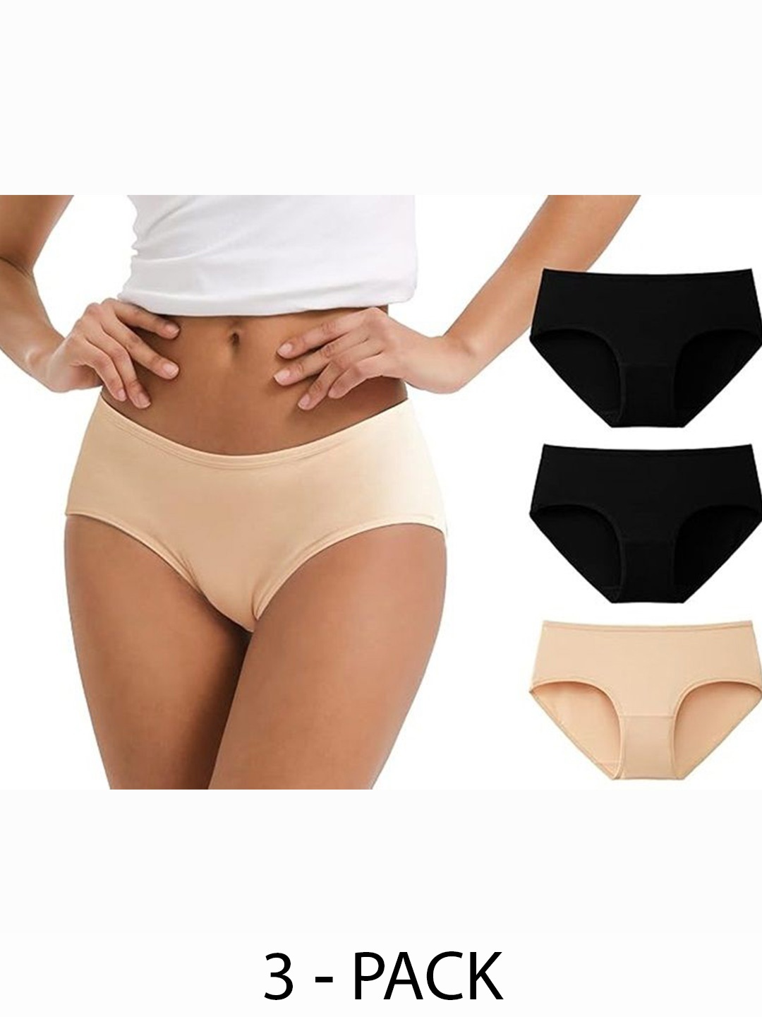 

Diving Deep Pack Of 3 Cotton Hipster Briefs, Black