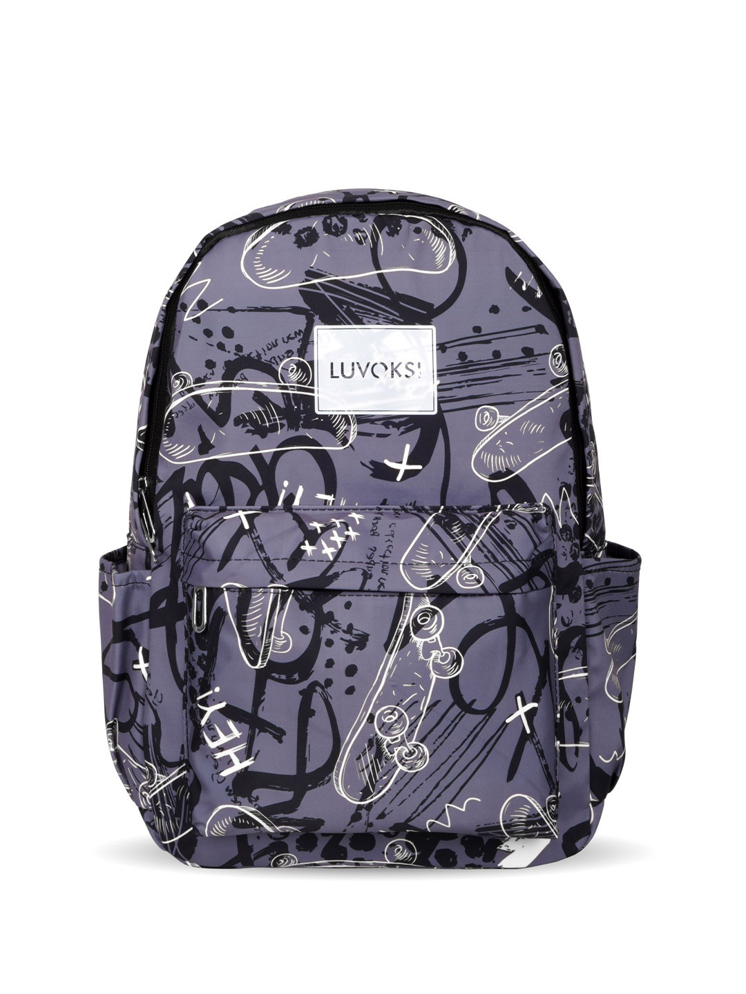 

Luvoksi Women Graphic Printed Backpack, Grey