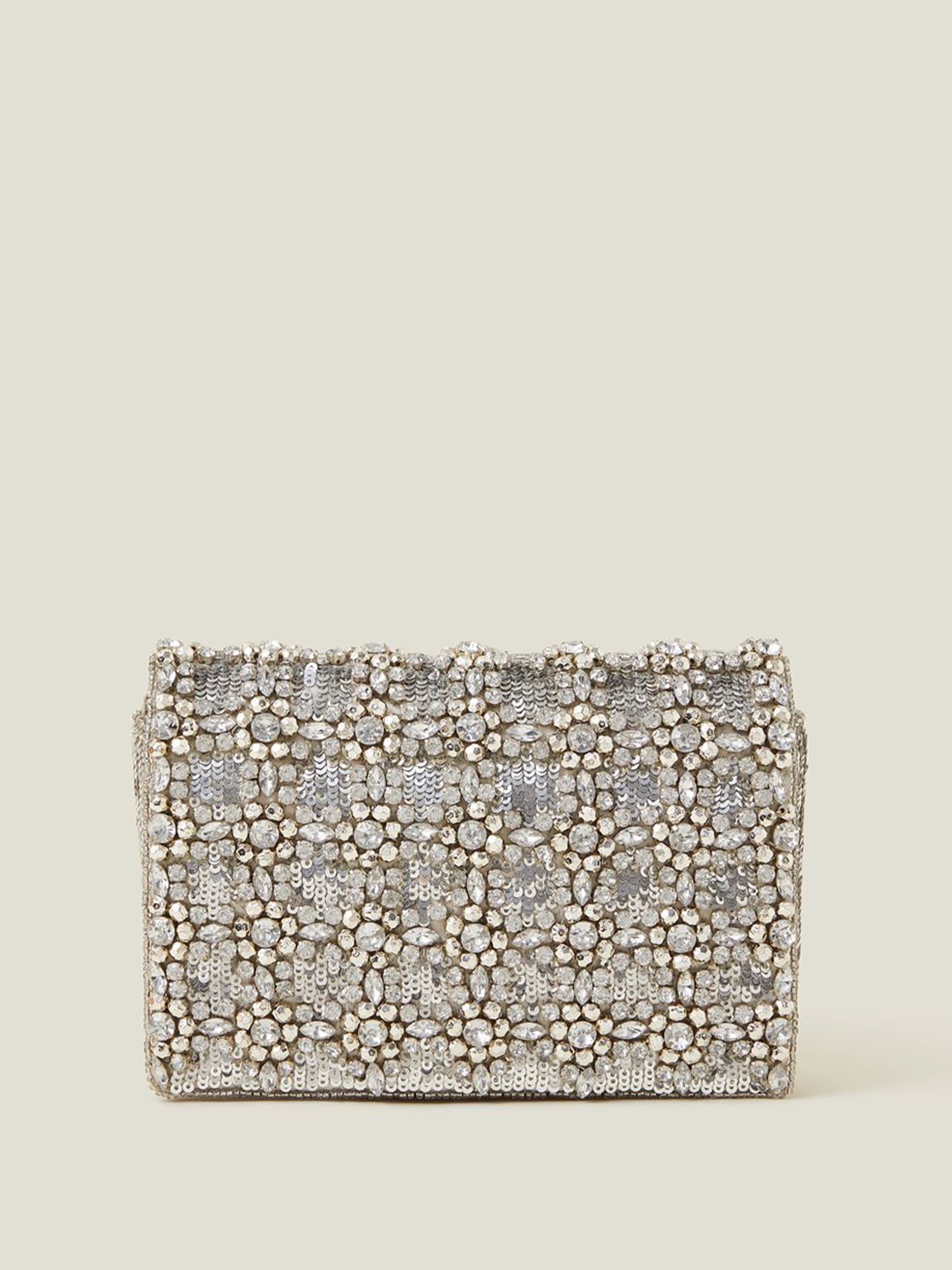 

Accessorize Embroidered Purse Clutch, Silver