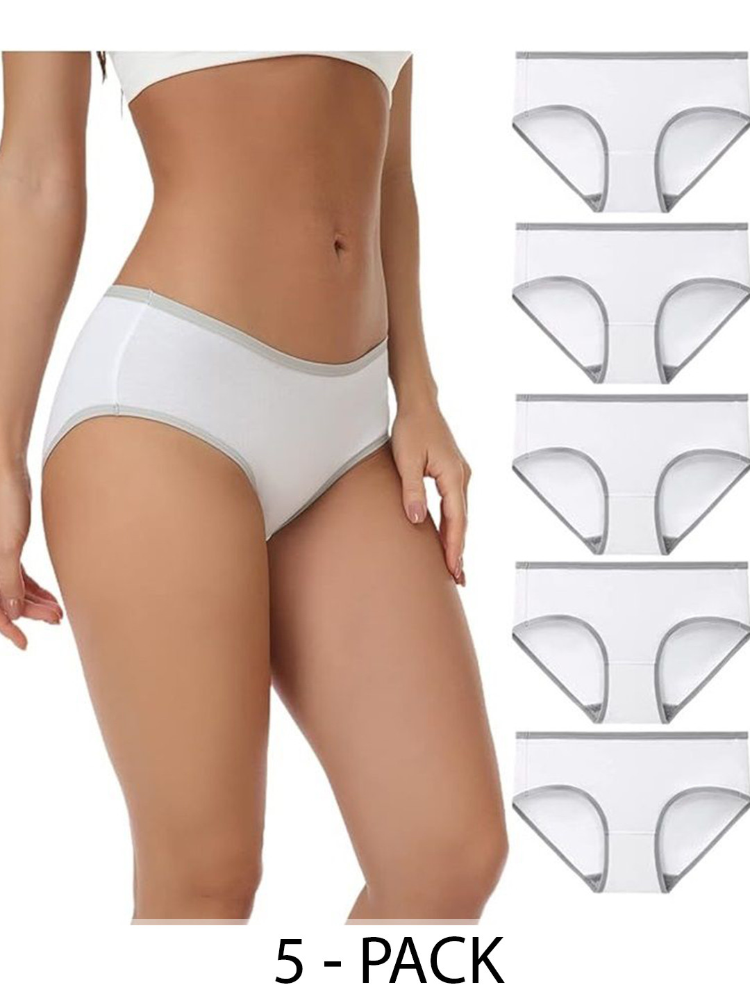 

Diving Deep Women Pack of 5 Hipster Briefs, White