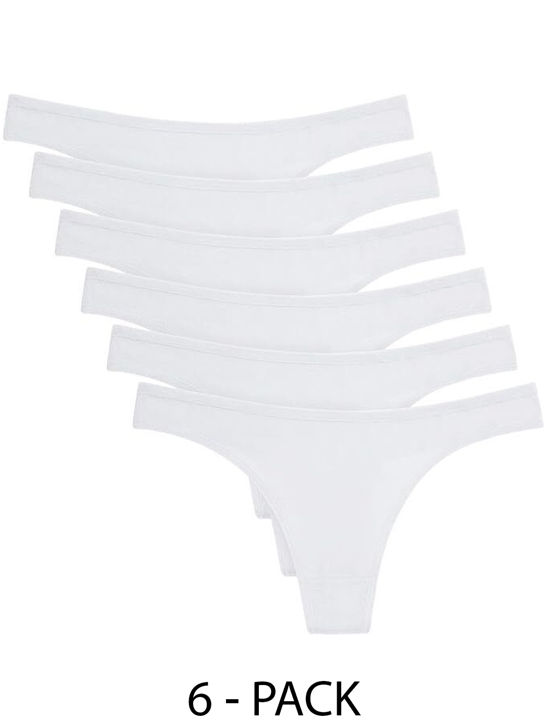 

Diving Deep Women Pack of 6 Thongs Briefs, White