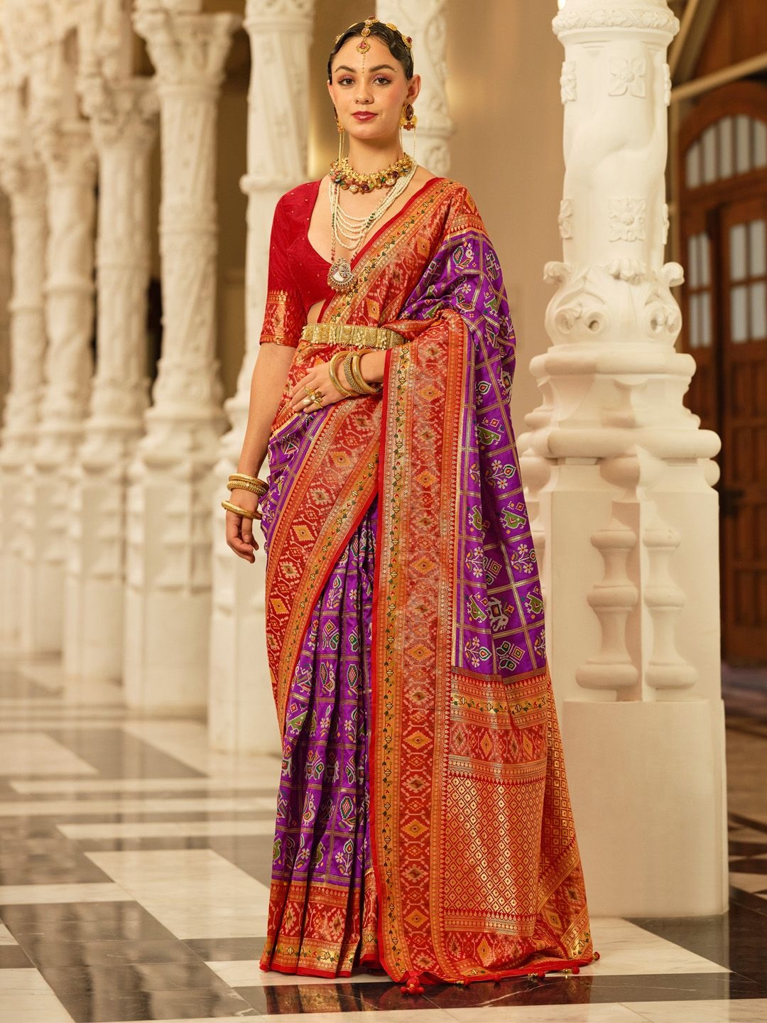 

Anouk Woven Design Zari Patola Saree, Purple