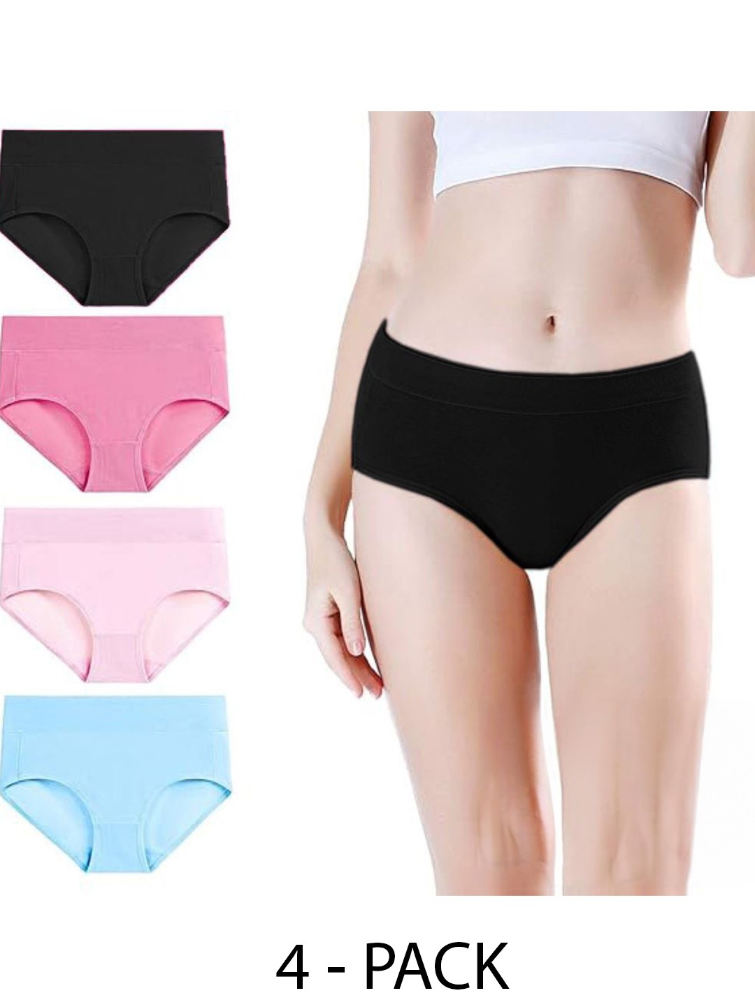 

Diving Deep Women Pack of 4 Cotton Hipster Briefs, Assorted