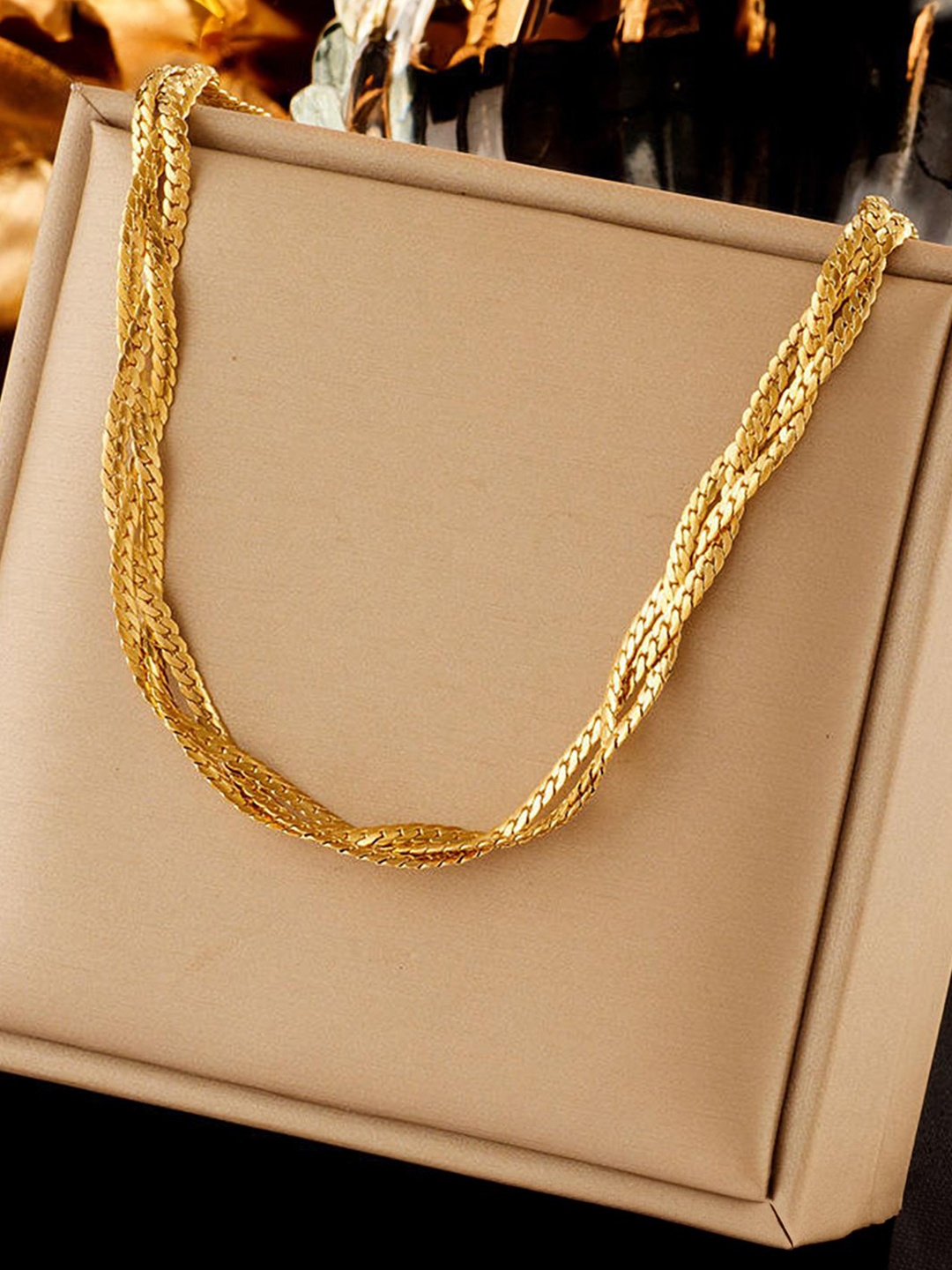 

PRIVIU Gold Plated Stainless Steel Layered Chain