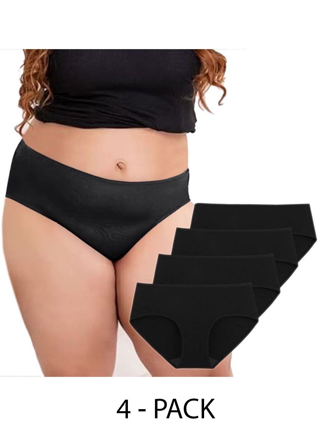 

Diving Deep Pack of 4 Cotton Hipster Briefs, Black