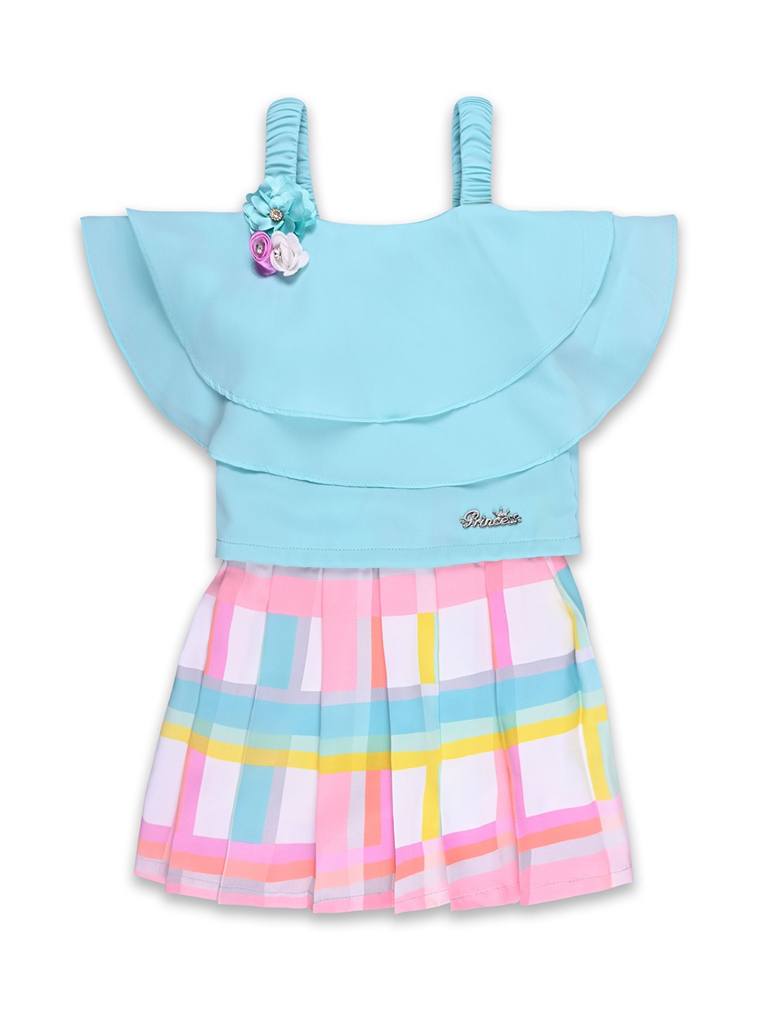 

Wish Karo Girls Top with Skirt, Blue