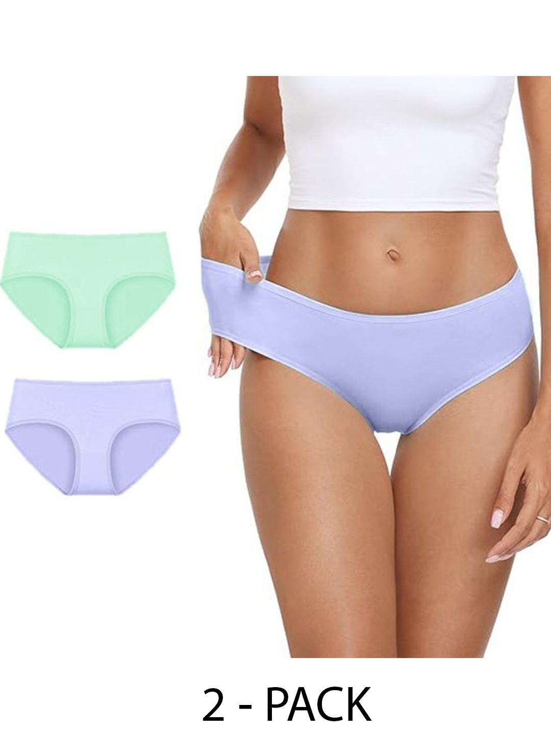 

Diving Deep Women Pack of 2 Cotton Hipster Briefs, Purple