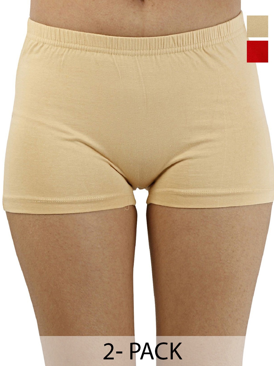 

Diving Deep Women Pack of 2 Cotton Boy Shorts Briefs, Assorted