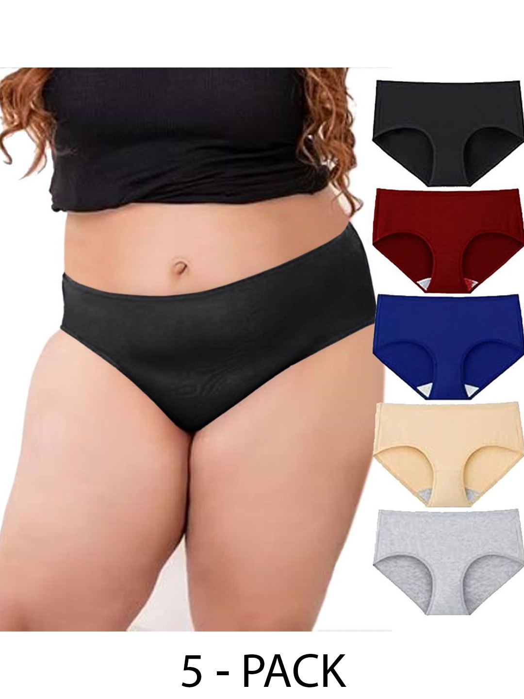 

Diving Deep Women Pack of 5 Cotton Hipster Briefs, Assorted