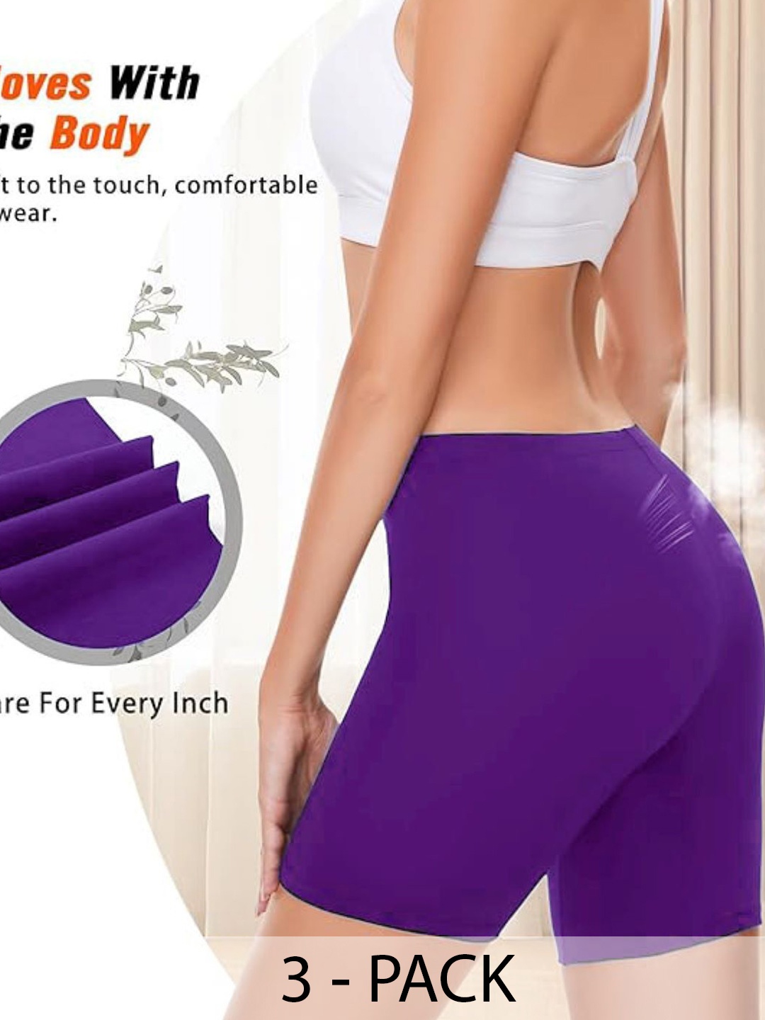 

Diving Deep Women Pack of 3 Boy Shorts Briefs, Purple