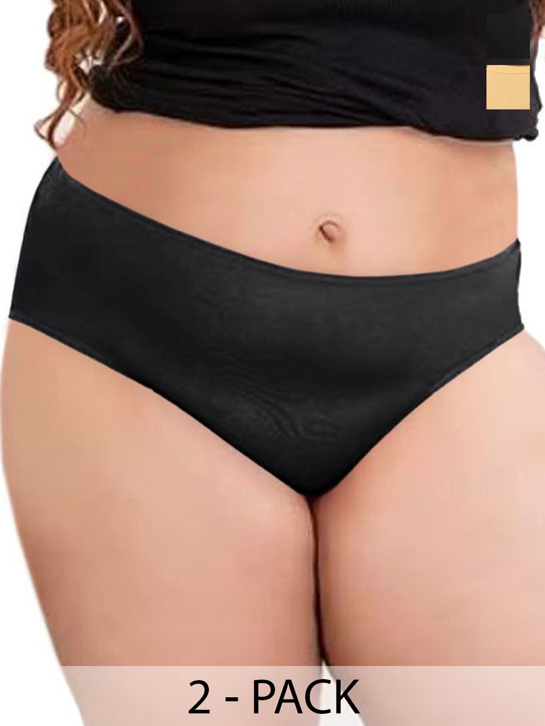 

Diving Deep Women Pack of 2 Hipster Briefs, Black