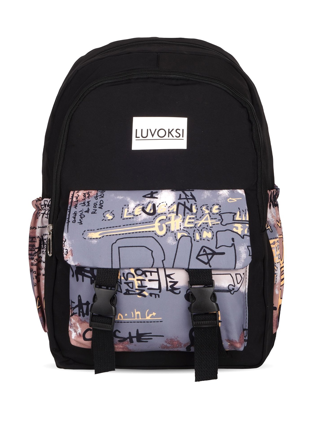 

Luvoksi Women Embroidered Ergonomic Backpack, Black