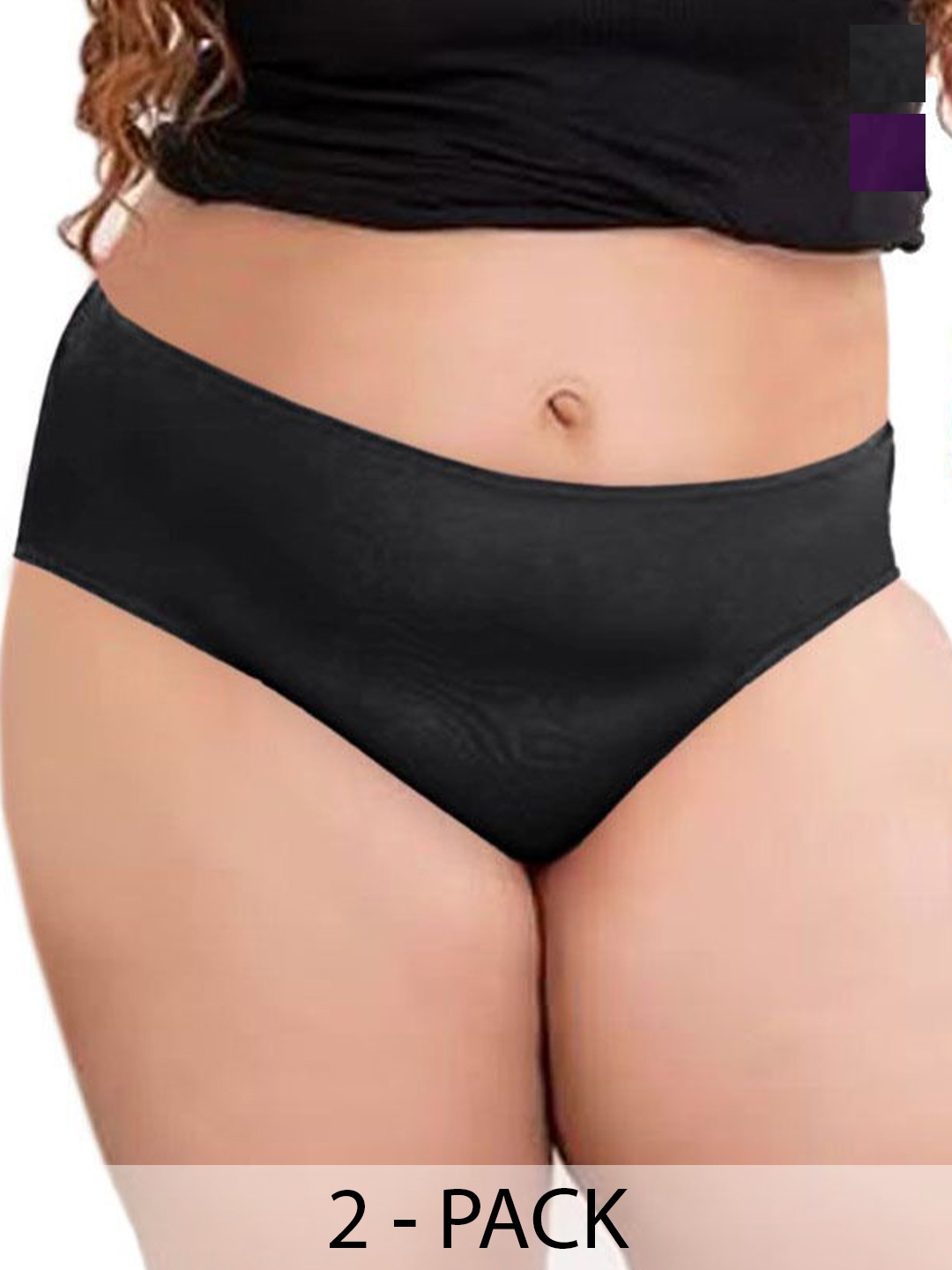 

Diving Deep Women Pack of 2 Cotton Assorted Plus Size Hipster Briefs