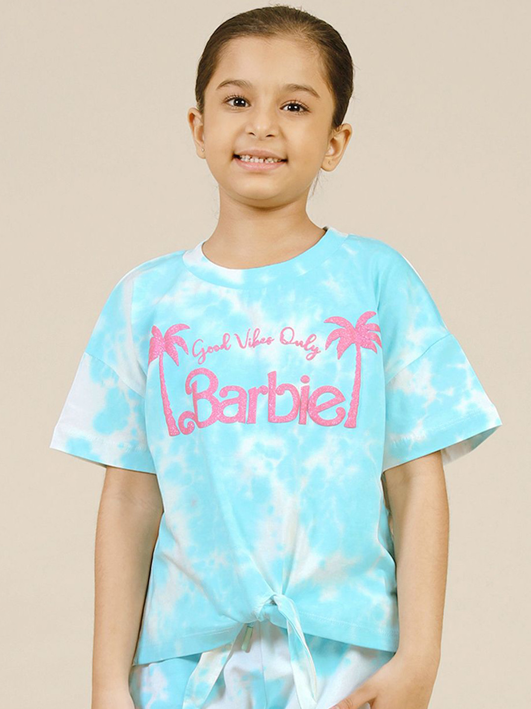 

Kids Ville Girls Barbie Printed Relaxed Fit T-Shirt, Blue