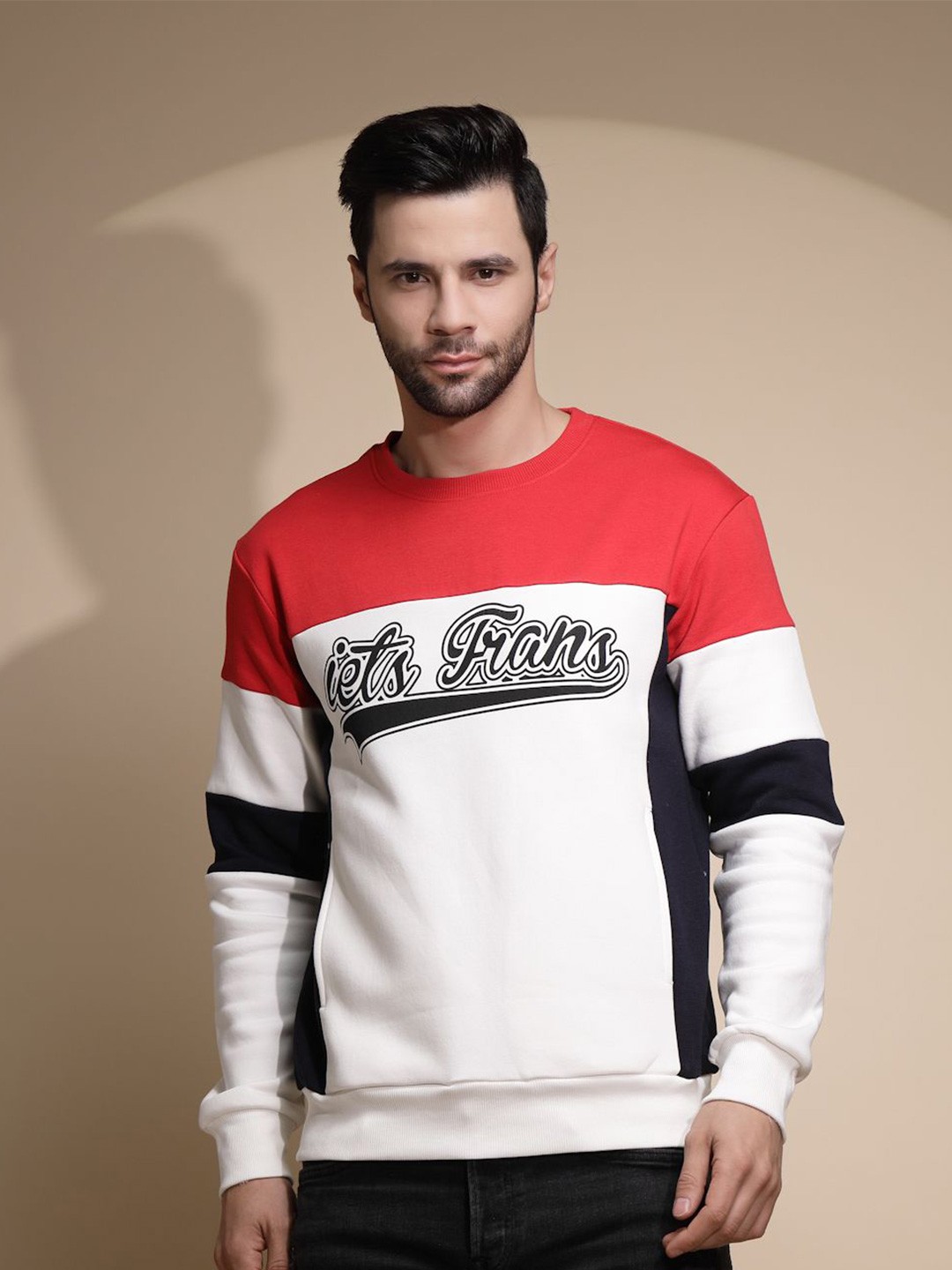 

Global Republic Men Colourblocked Sweatshirt, White