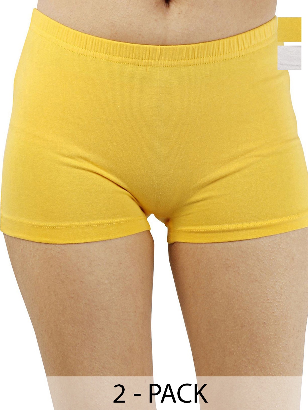 

Diving Deep Women Pack of 2 Boy Shorts Briefs, Yellow