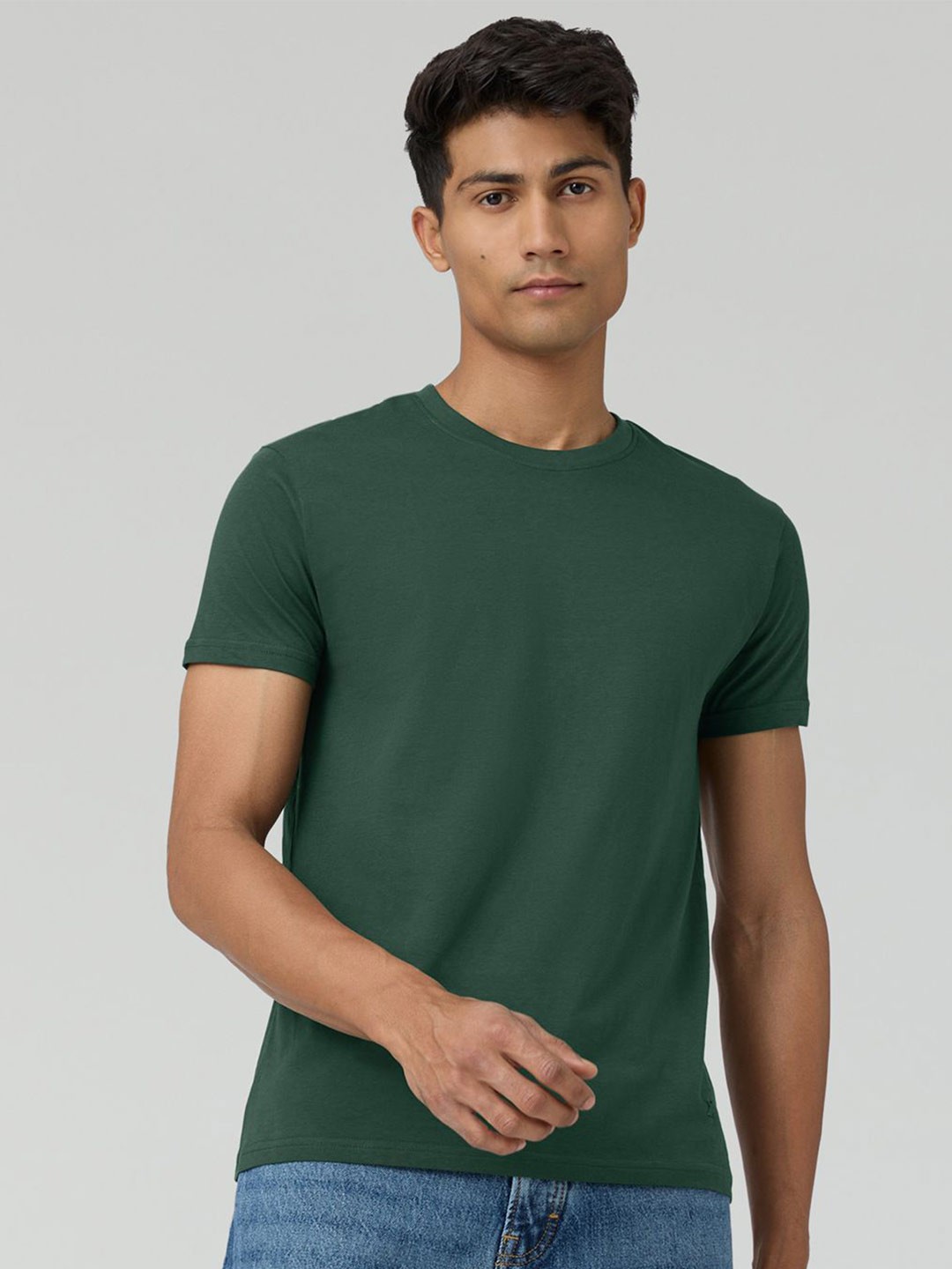 

XYXX Men Ultra Breezy Super combed cotton Solid Crew Neck T-Shirt, Green