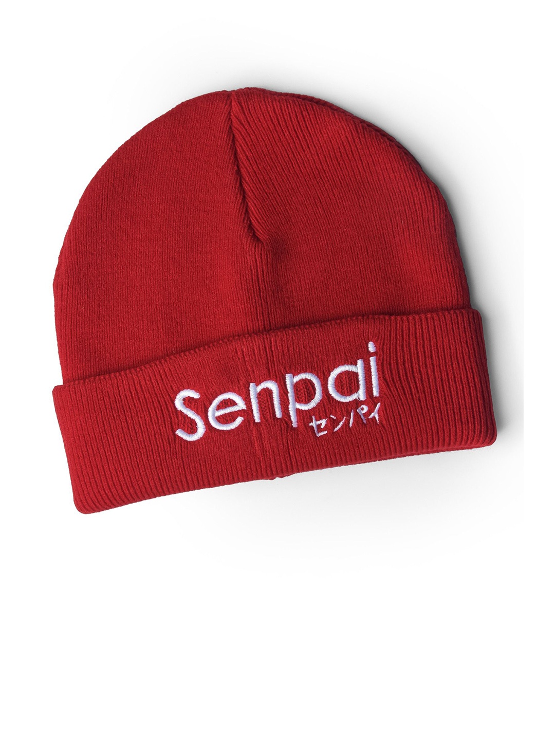 

COMICSENSE Unisex Senpai Anime Embroidered Acrylic Beanie, Maroon
