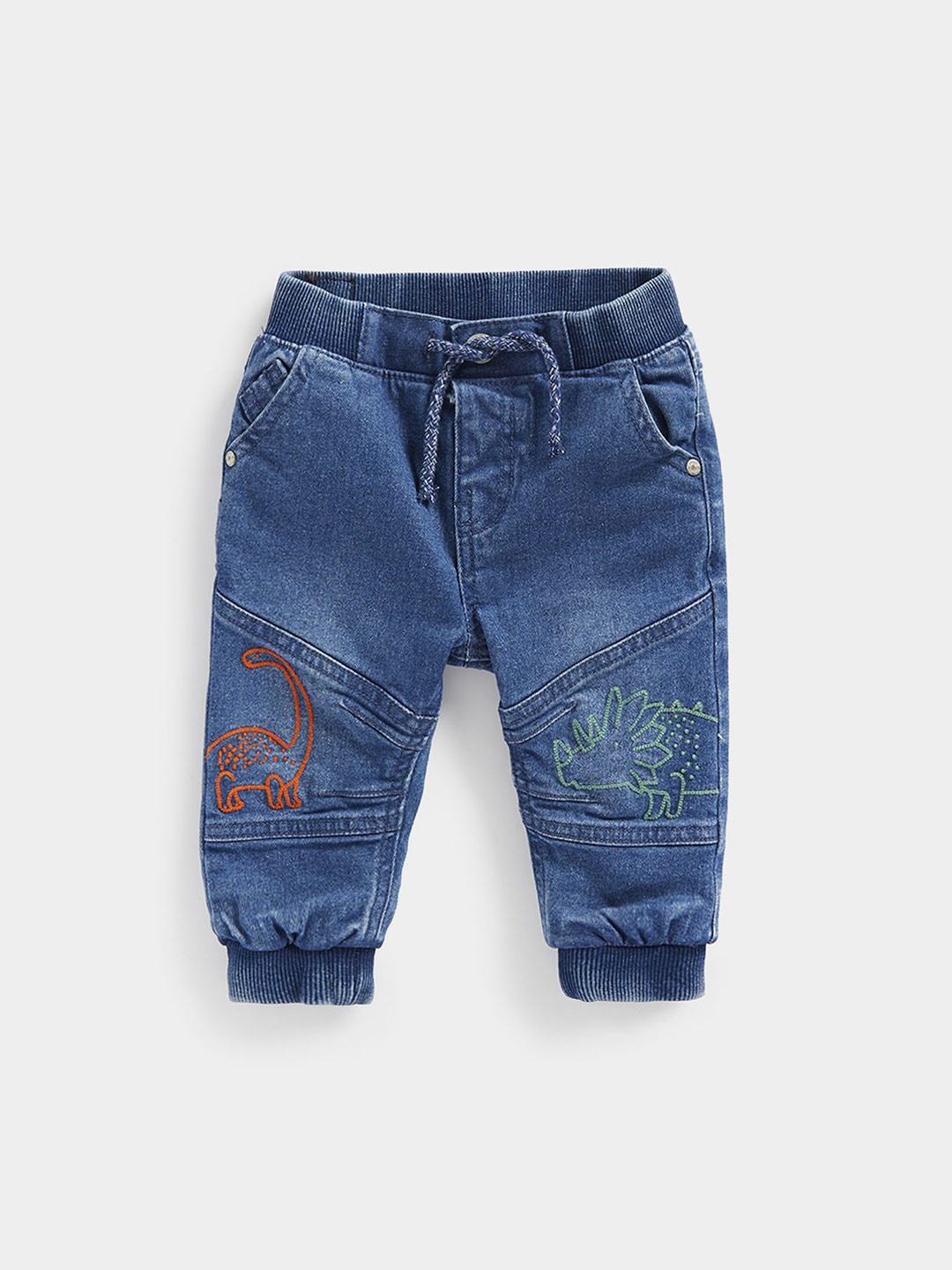 

mothercare Boys Relaxed Fit Embroidery Joggers Jeans, Blue