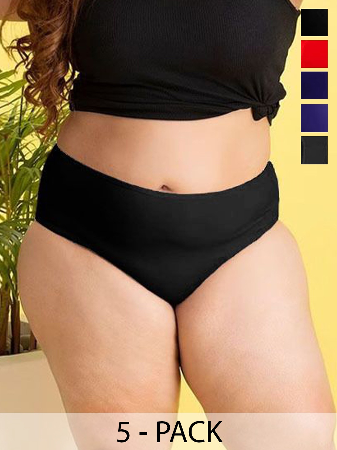 

Diving Deep Pack of 5 Cotton Hipster Briefs, Black