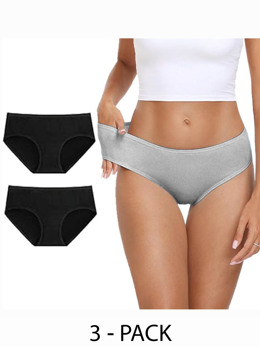 

Diving Deep Women Pack of 3 Cotton Hipster Briefs, Assorted