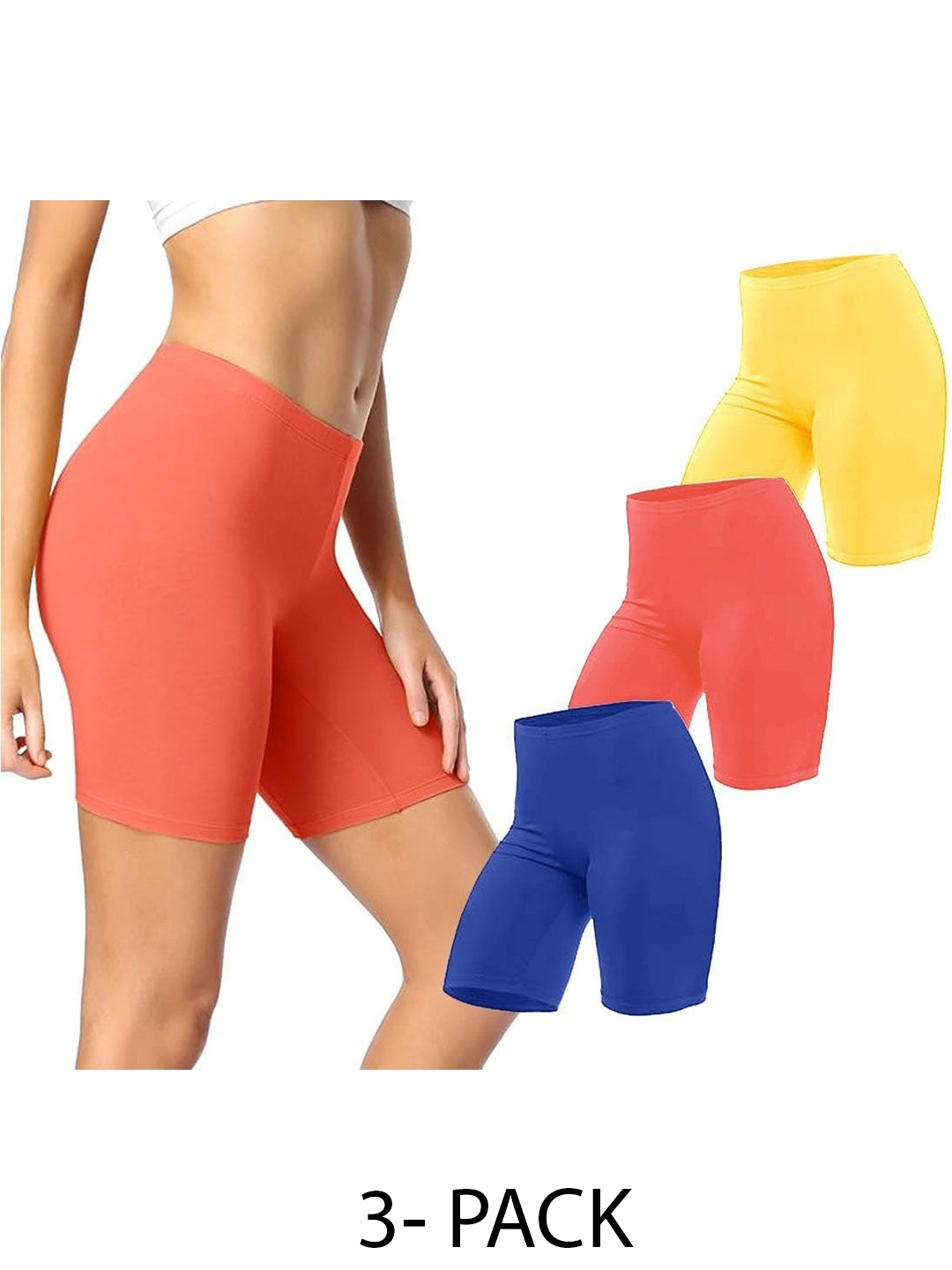 

Diving Deep Women Pack of 3 Boy Shorts Briefs, Orange