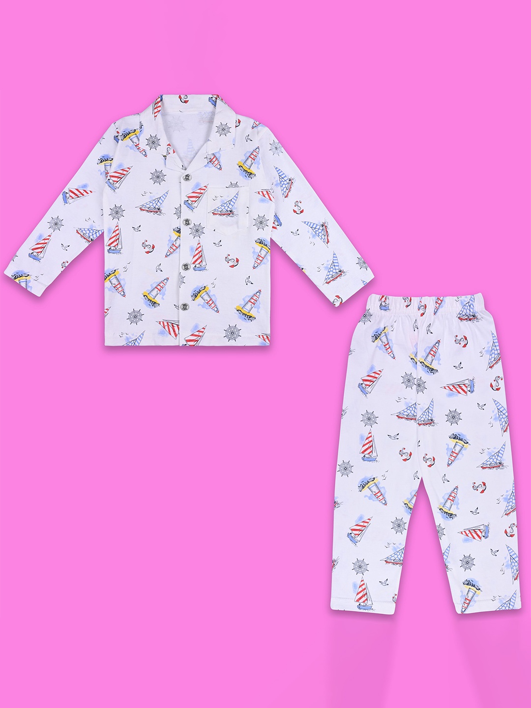 

Wish Karo Kids Printed Night Suit, White