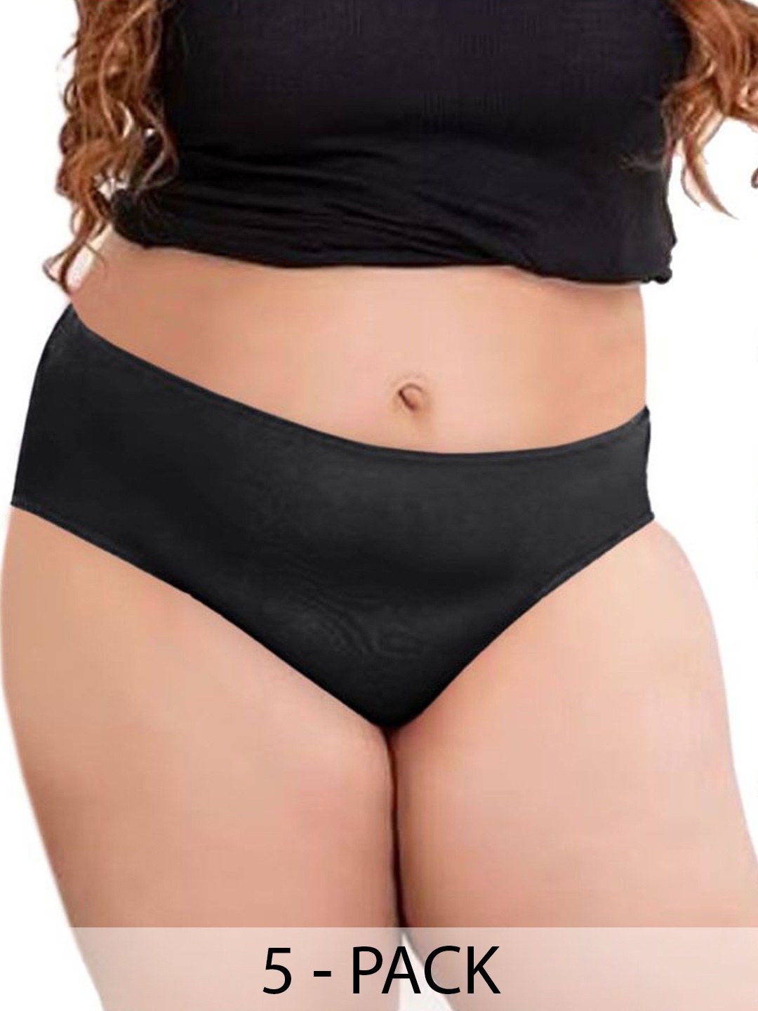 

Diving Deep Women Pack of 5 Hipster Briefs, Black