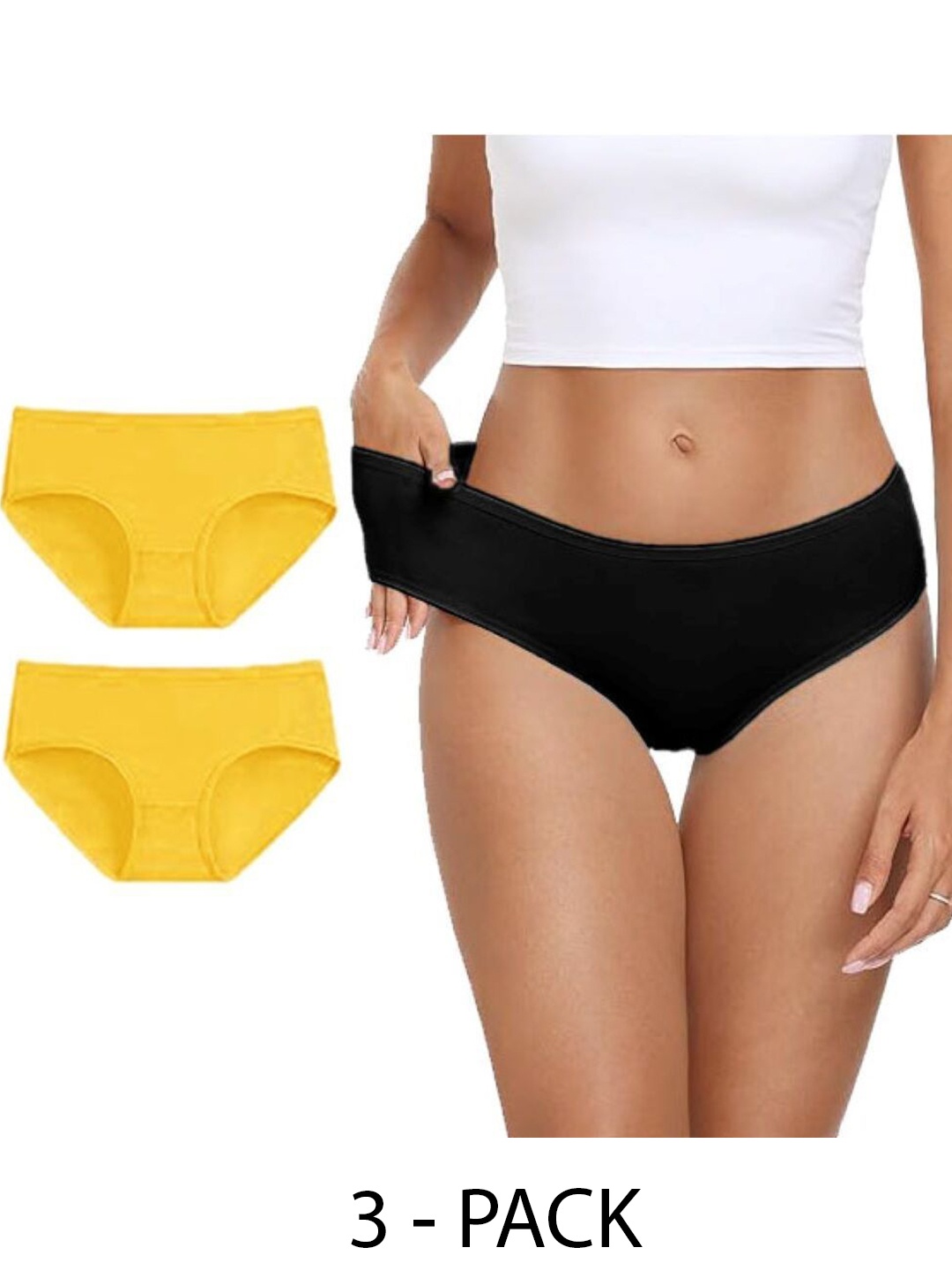 

Diving Deep Pack Of 3 Cotton Hipster Briefs, Black