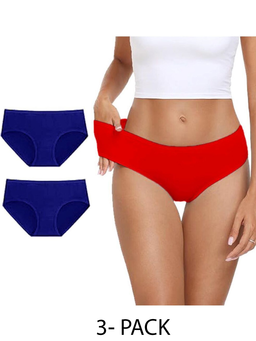 

Diving Deep Women Pack of 3 Cotton Assorted Hipster Briefs
