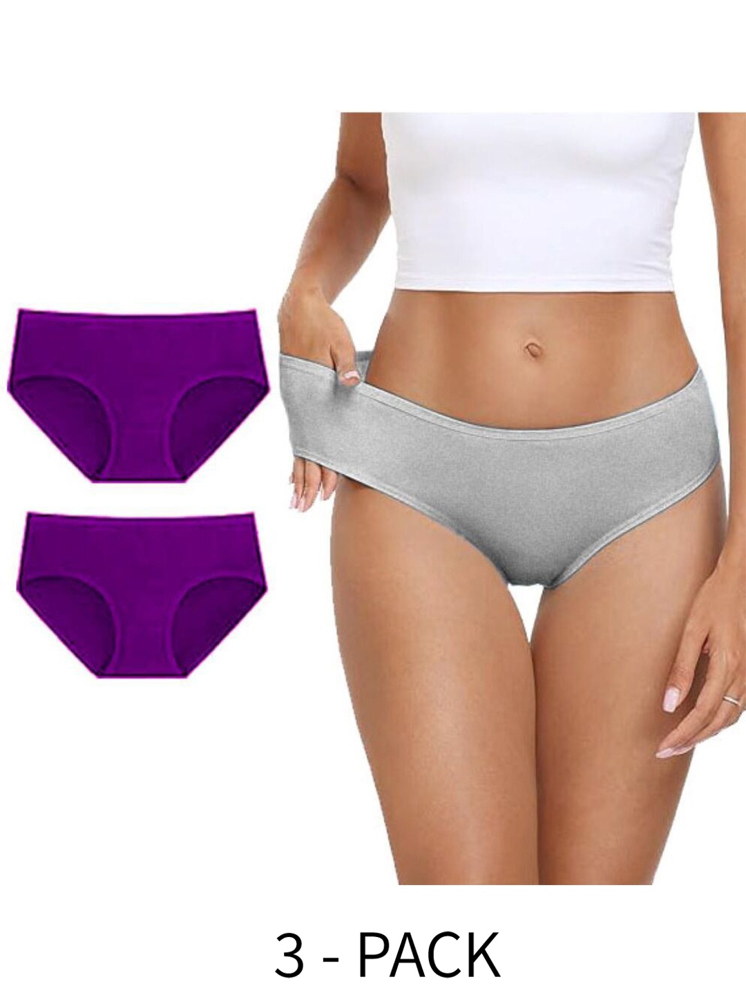 

Diving Deep Women Pack Of 3 Cotton Hipster Briefs, Assorted