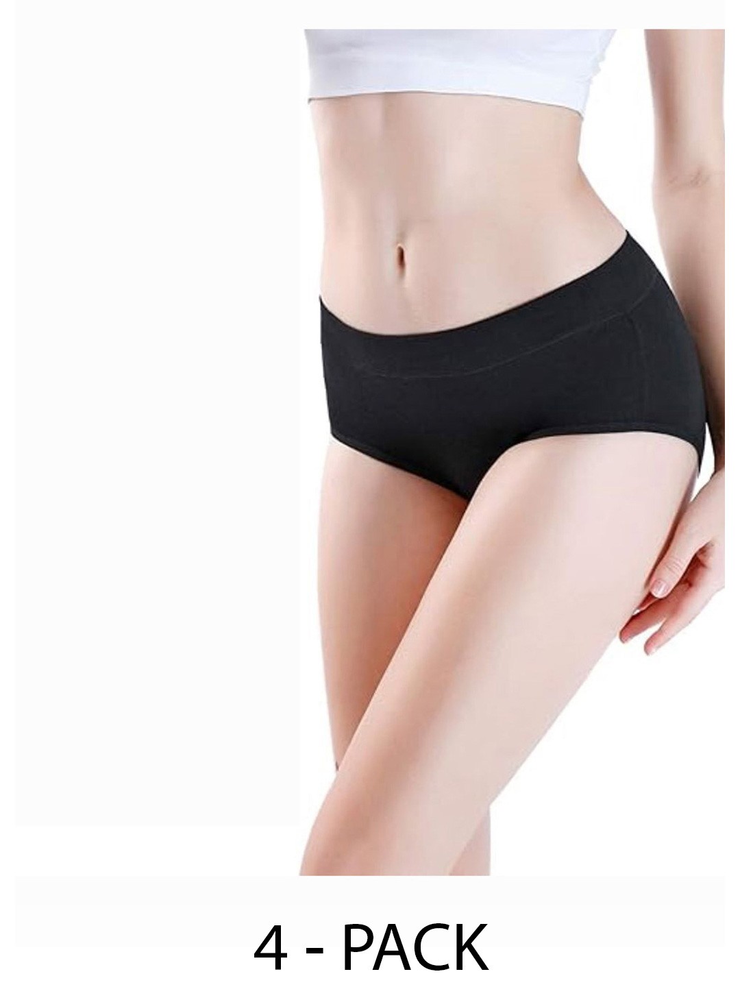 

Diving Deep Women Pack of 4 Cotton Hipster Briefs, Black