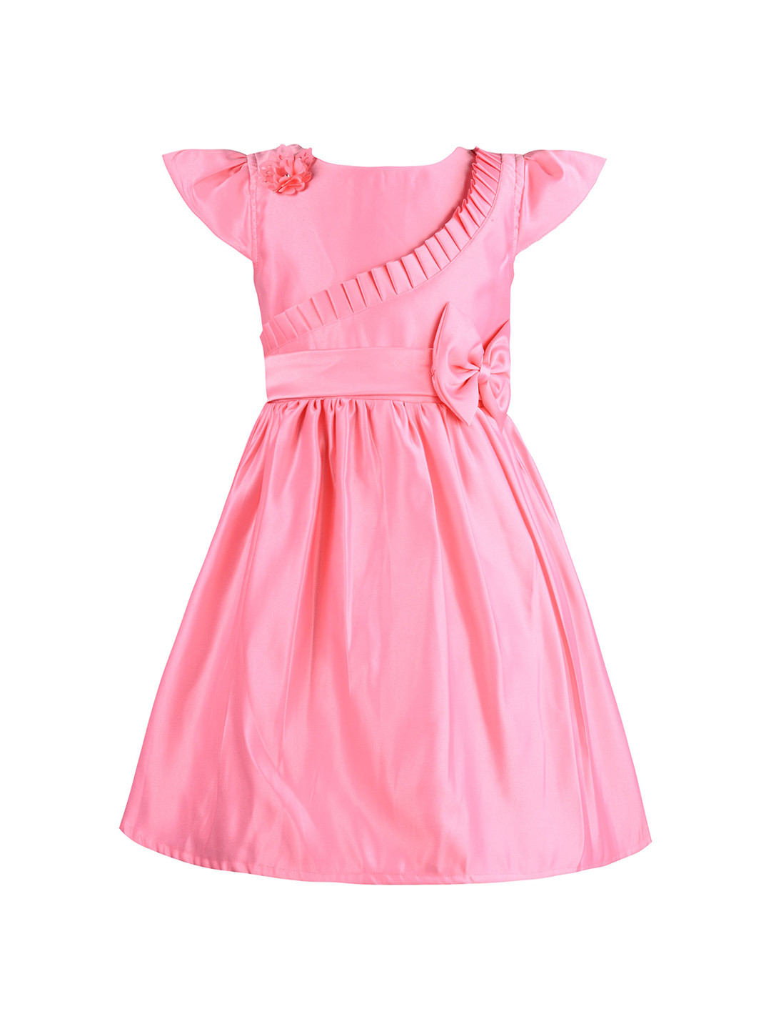 

Wish Karo Satin Fit & Flare Dress, Pink