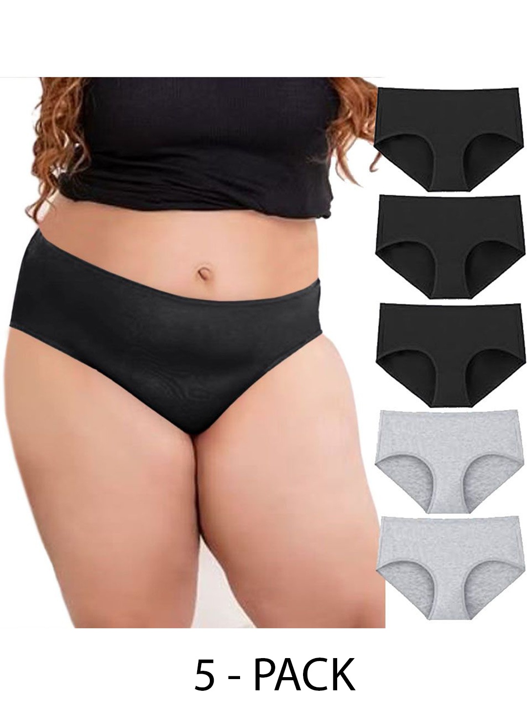 

Diving Deep Women Pack of 5 Cotton Assorted Hipster Briefs