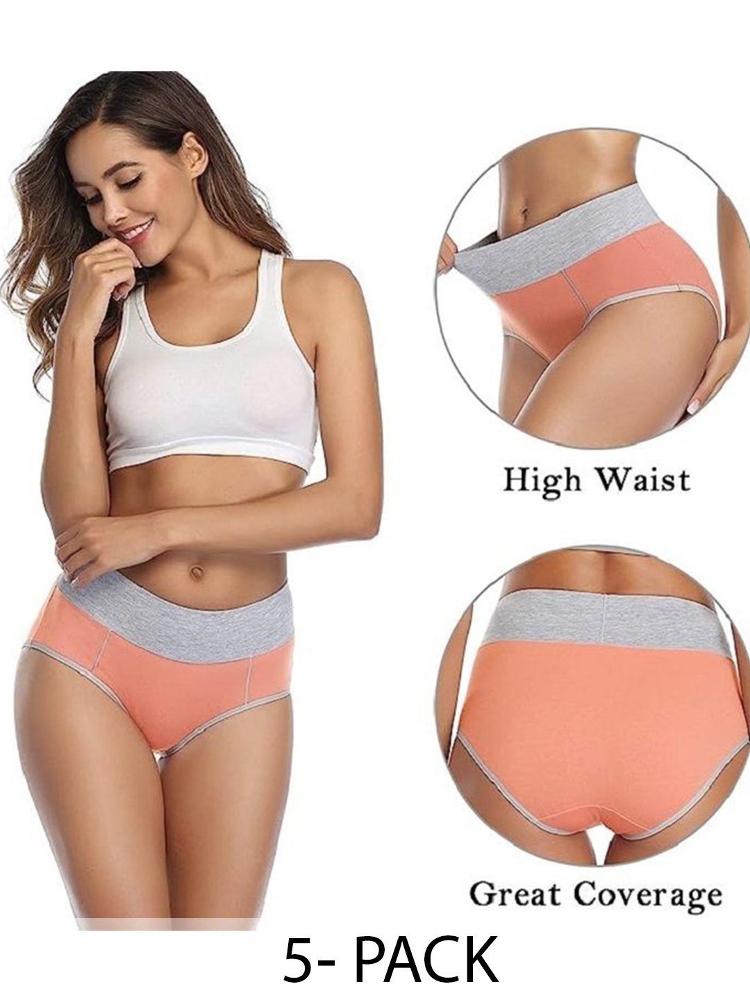 

Diving Deep Women Pack of 5 Hipster Briefs, Grey