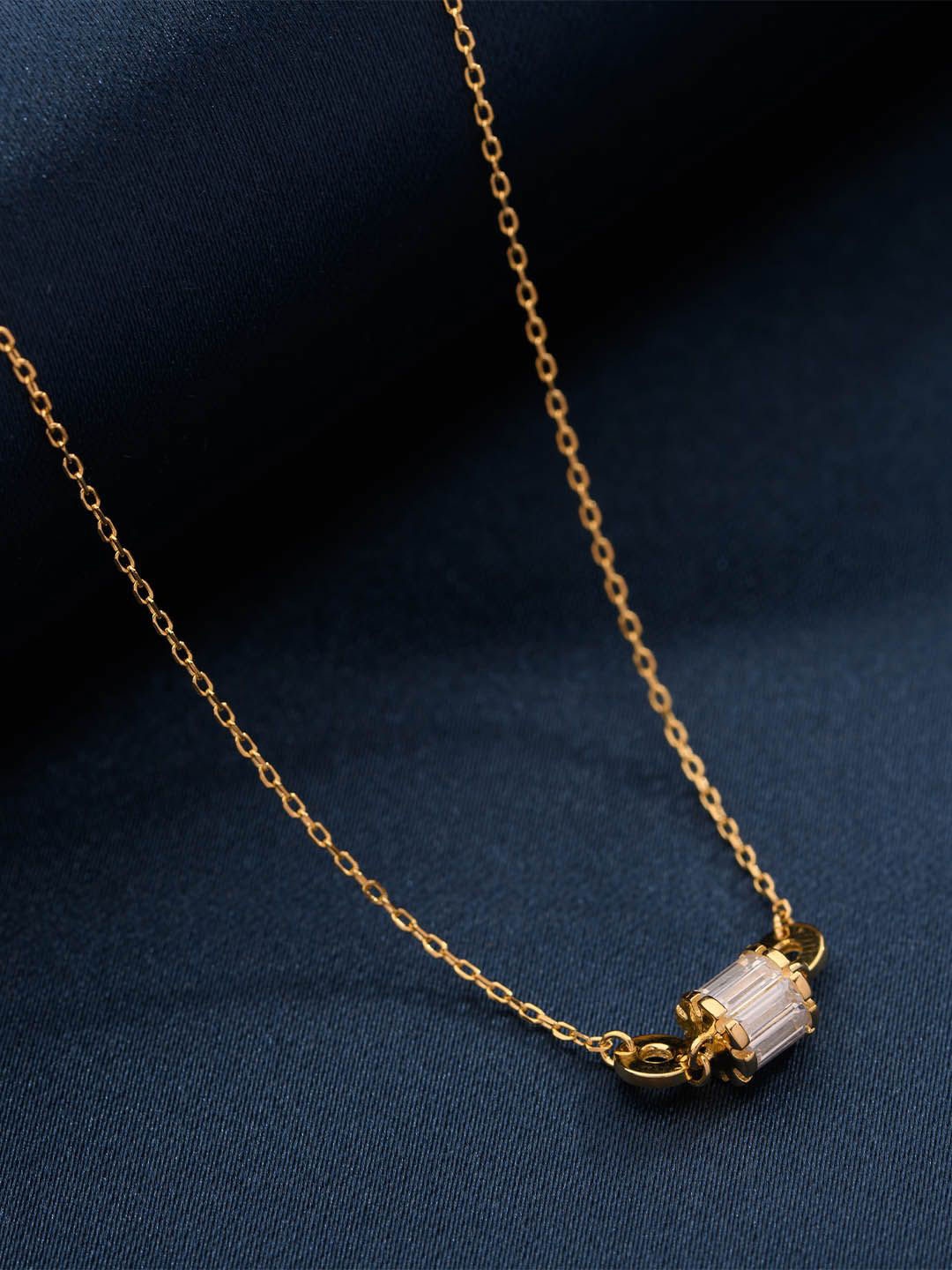 

Gargi by P. N. Gadgil & Sons 925 Sterling Silver Stone Studded Chain, Gold
