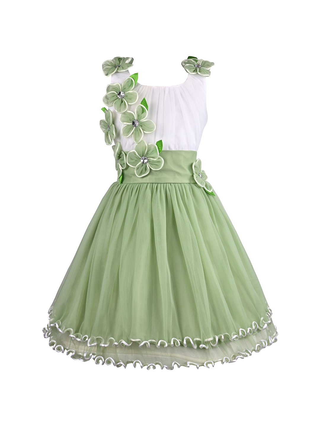 

Wish Karo Net Fit & Flare Dress, Green