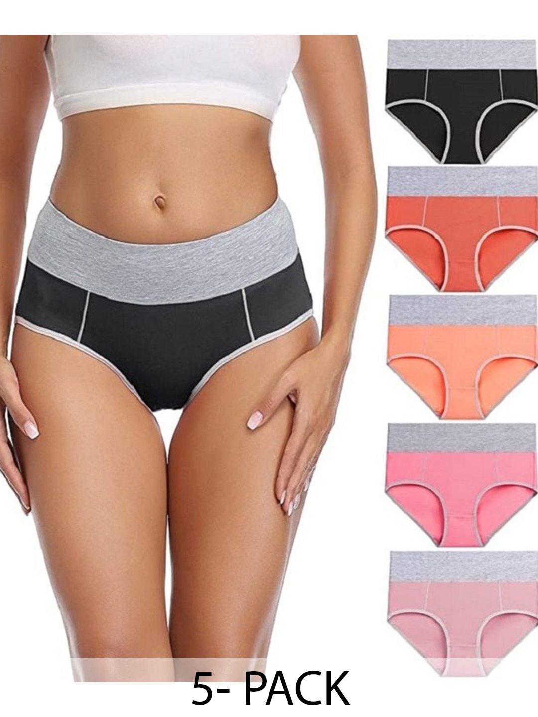 

Diving Deep Women Pack of 5 Cotton Hipster Briefs, Assorted