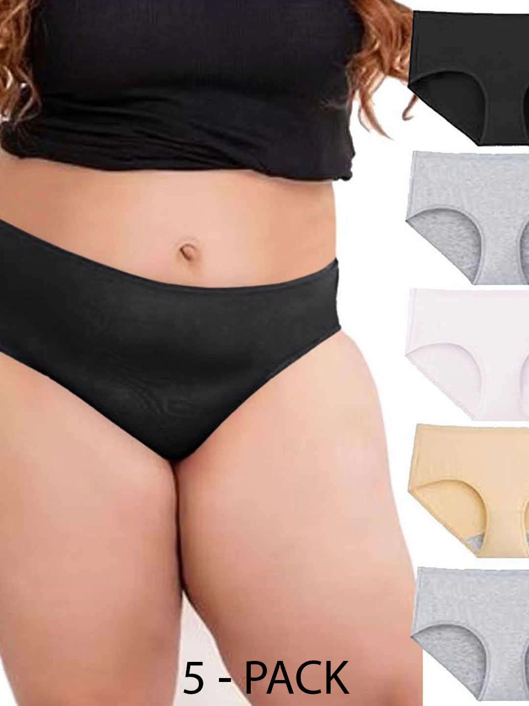 

Diving Deep Women Pack of 5 Cotton Assorted Hipster Briefs