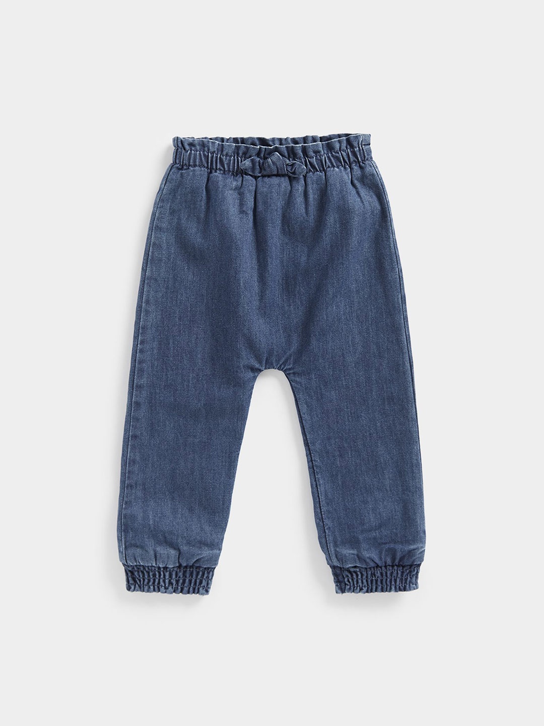 

mothercare Girls Mid-Rise Cotton Jogger Jeans, Blue