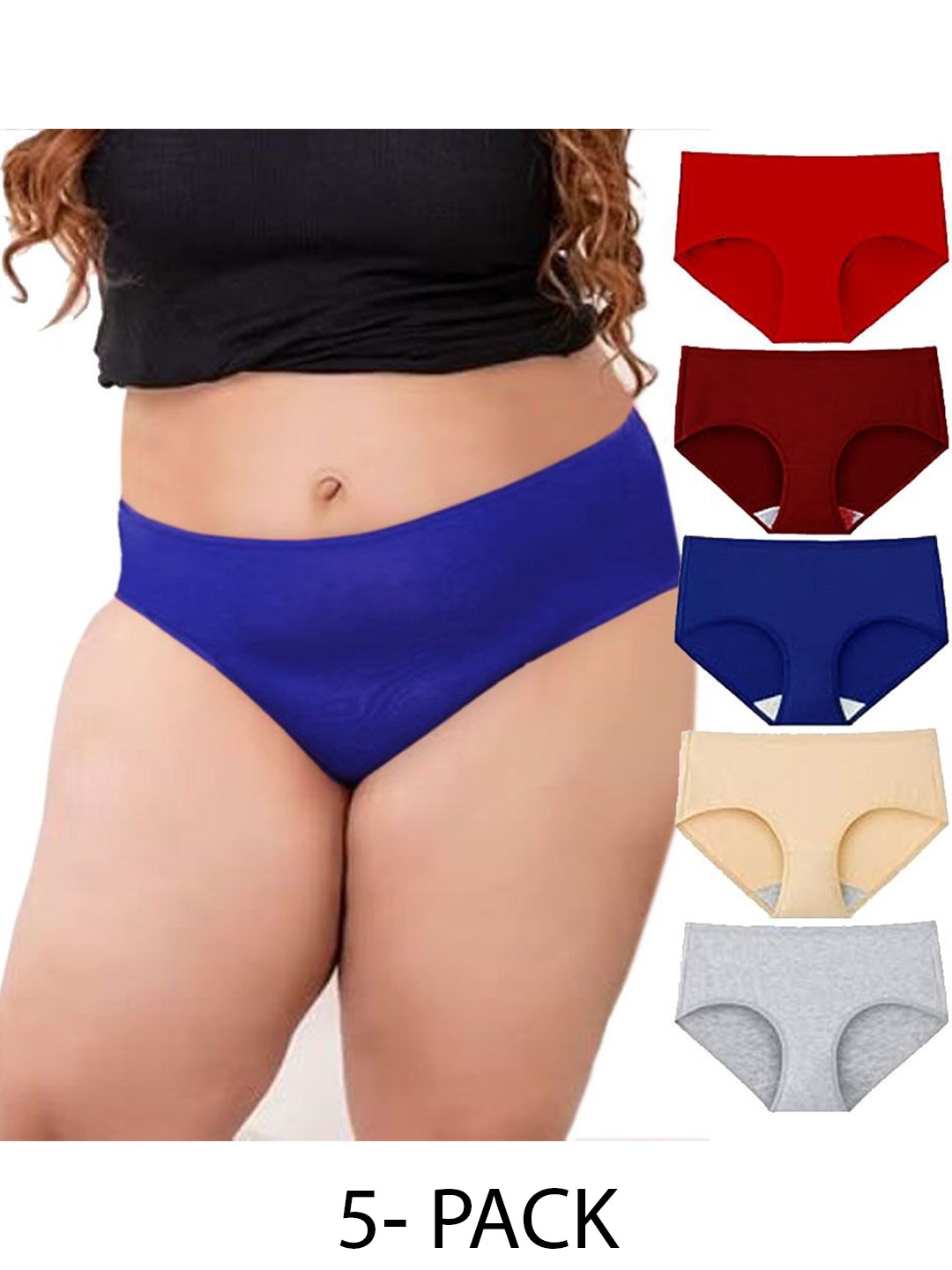 

Diving Deep Women Pack of 5 Cotton Hipster Briefs, Assorted