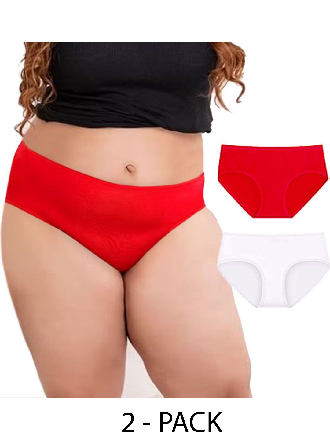 

Diving Deep Women Pack of 2 Assorted Plus Size Hipster Briefs