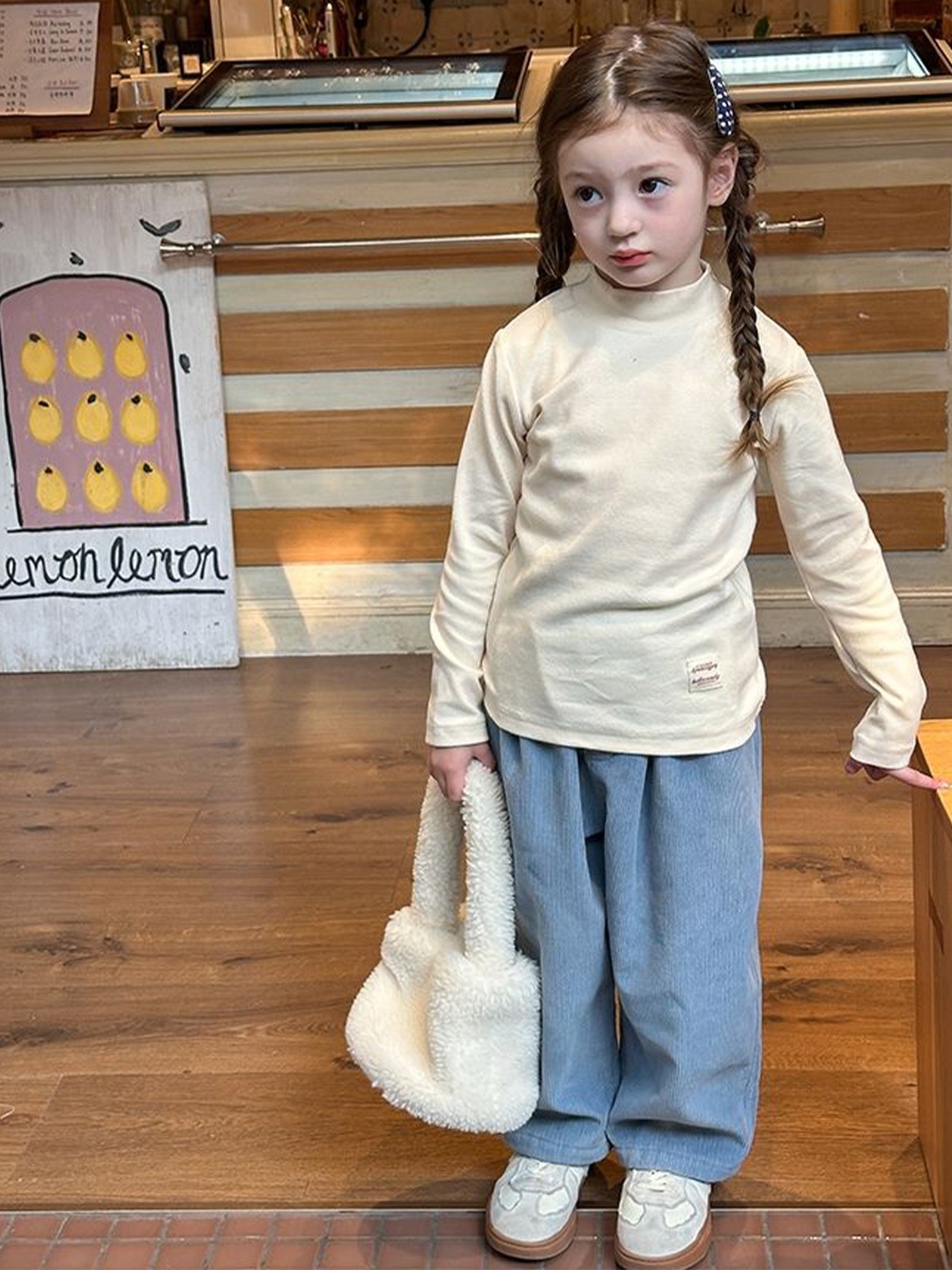 

LULU & SKY Knitted Cotton Top, Beige