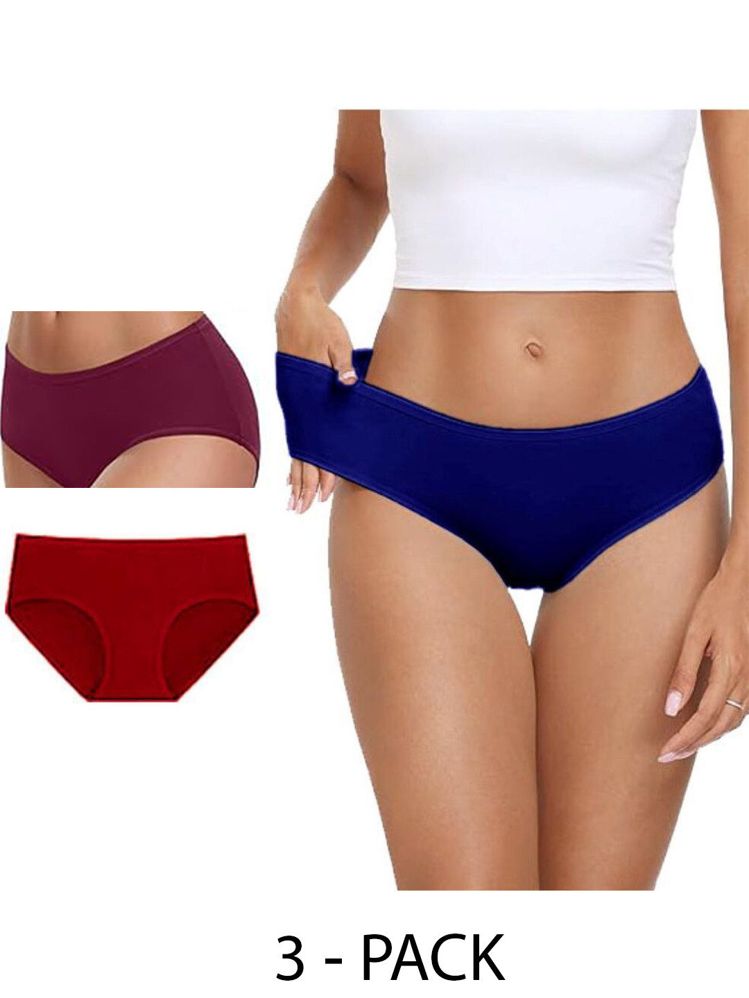

Diving Deep Women Pack of 3 Cotton Hipster Briefs, Assorted