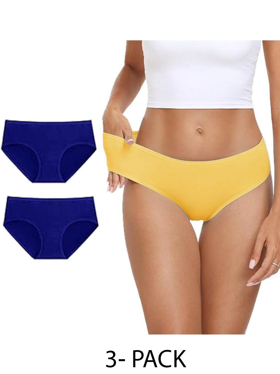 

Diving Deep Women Plus Size Pack of 3 Cotton Hipster Briefs, Assorted