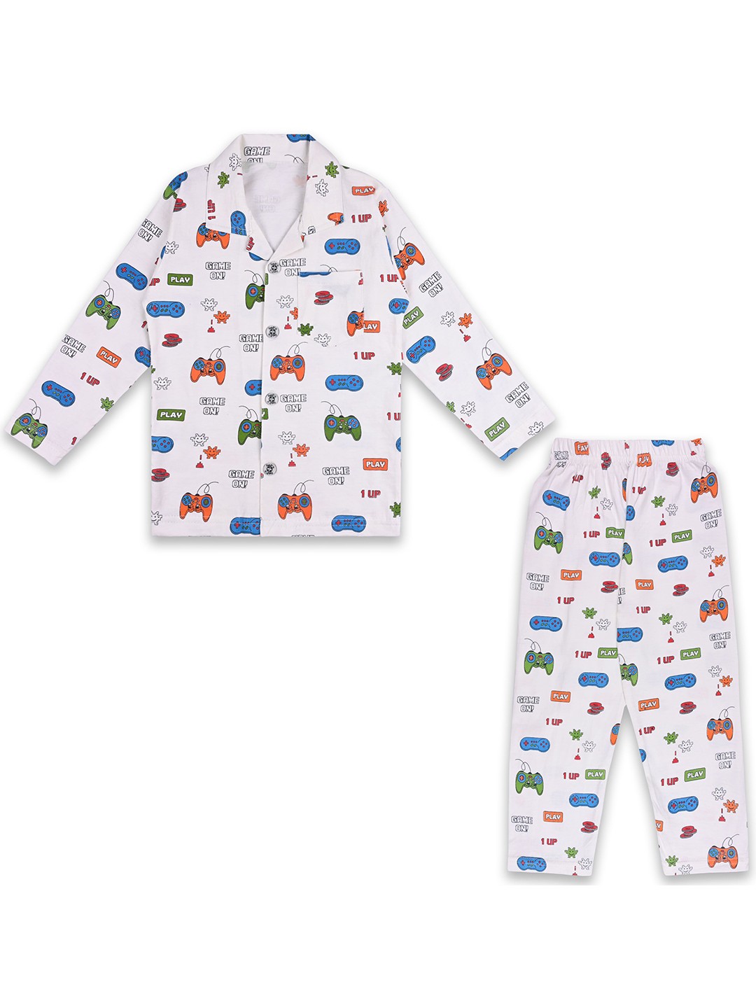 

Wish Karo Kids Printed Night Suit, Cream